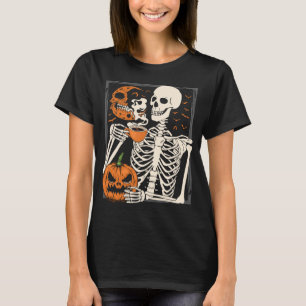 Camiseta Skeleton Bebe Café Lover Halloween Skull WM