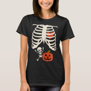 Camiseta Skeleton Bebé Halloween Embarazo Ropa de parejas