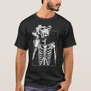 Camiseta Skeleton Beber café Caffeine Café Brewer