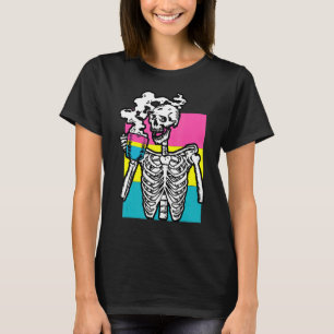 Camiseta Skeleton Beber café pansexual Orgullo cráneo LGB