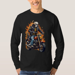 Camiseta Skeleton Biker Tramo de motocicleta Ciclismo s