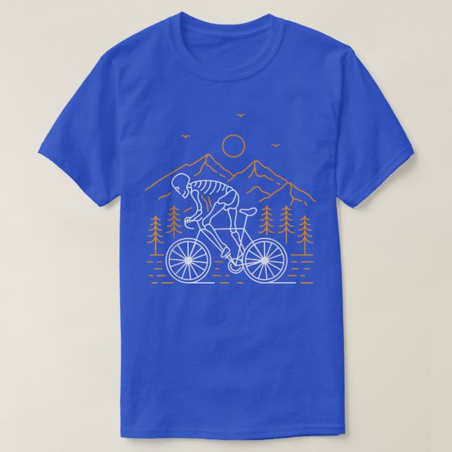 Camiseta Skeleton Biking Lazy Halloween Disfraces Línea A d (Diseño del anverso)