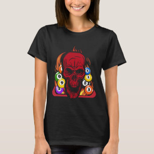 Camiseta Skeleton Billiard Player Snooker Pool Billiard Rac