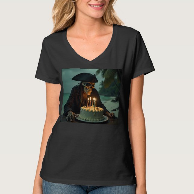 Camiseta Skeleton Birthday Blowout (Anverso)