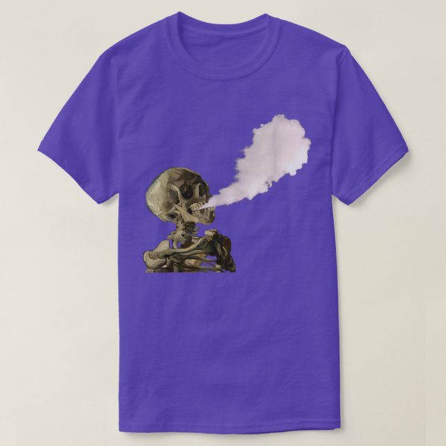 Camiseta Skeleton blowing major vape cloud  (Diseño del anverso)