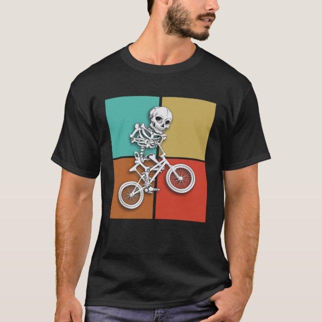 Camiseta Skeleton BMX Halloween BMX Carreras estilo libre (Anverso)