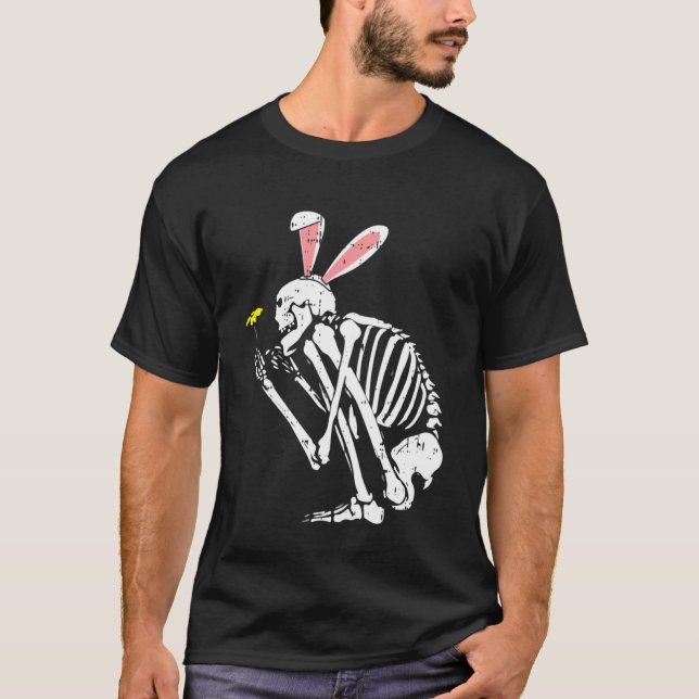 Camiseta Skeleton Bunny Ears Semana Santa Huevos de caza de (Anverso)