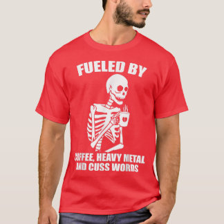 Camiseta Skeleton Café Heavy Metalizado Cuss Word Coffee Lo