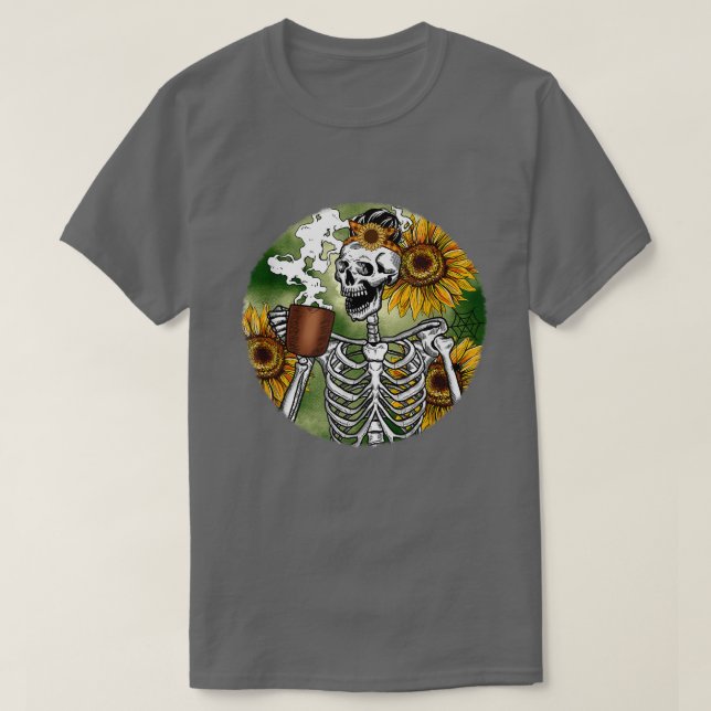 Camiseta Skeleton Caída Calabaza de Sunflower Spice Latte C (Diseño del anverso)