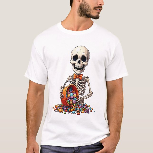 Camiseta Skeleton Candy Bowl Halloween (Anverso)