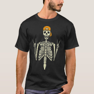 Camiseta Skeleton Cap Punk Guay Halloween Halloween Hombres