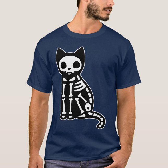 Camiseta Skeleton Cat Halloween (Anverso)