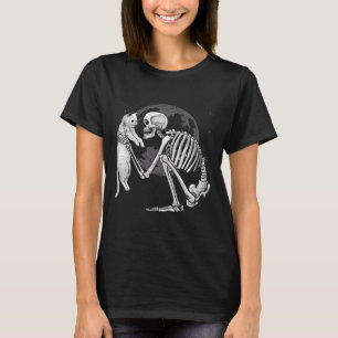 Camiseta Skeleton Cat Skull Kitty Típico Fantasma Halloween