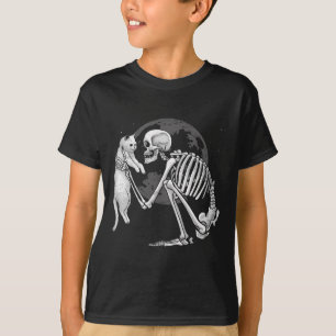 Camiseta Skeleton Cat Skull Kitty Típico Fantasma Halloween