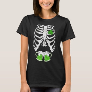 Camiseta Skeleton Cerveza irlandesa Shamrock Pregnant St Pa