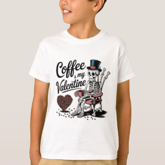 Camiseta Skeleton Coffee Is My Valentine Funny Coffee Drink