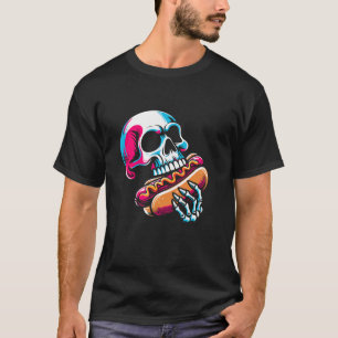 Camiseta Skeleton Comer Perro Caliente - Vintage Hotdog Hal