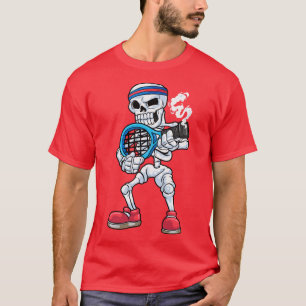 Camiseta Skeleton como jugador de tenis con cabeza