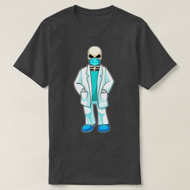 Camiseta Skeleton como Médica con máscara facial (Diseño del anverso)