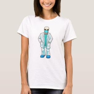 Camiseta Skeleton como Médica con máscara facial