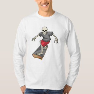 Camiseta Skeleton como Skater con Skateboard