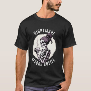 Camiseta Skeleton Con Café Caliente Lover Nightmare Antes D
