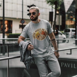 Camiseta Skeleton Con Café Retro Sunset