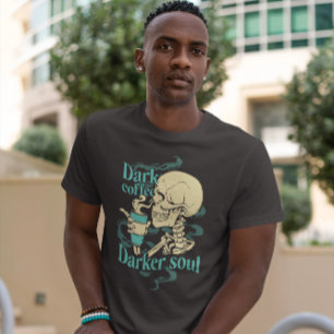 Camiseta Skeleton Con Copa De Café