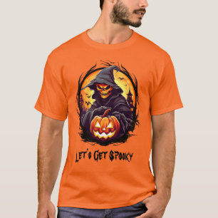 Camiseta Skeleton con jack o lantern   Calabaza de Hallowee