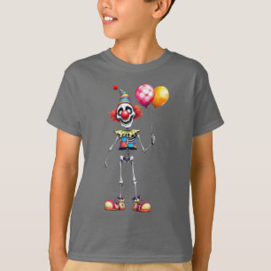 Camiseta Skeleton con nariz de payaso, Halloween, autora Na