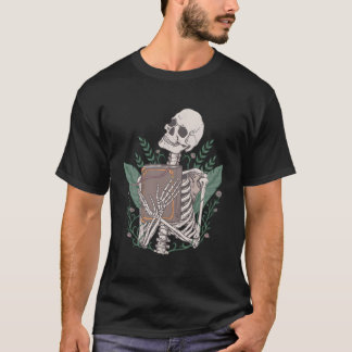 Camiseta Skeleton con un libro