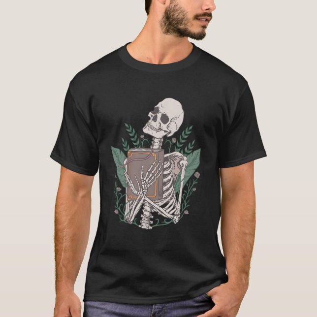Camiseta Skeleton con un libro (Anverso)