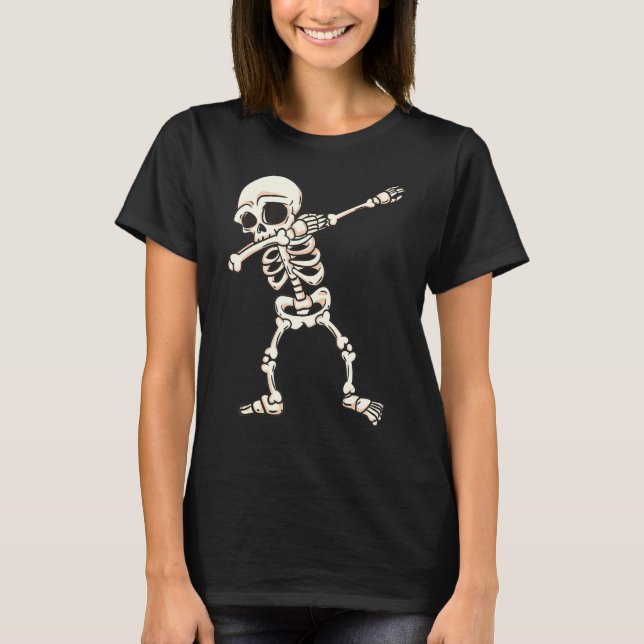 Camiseta Skeleton Dabbing Funny Monstruo de Halloween (Anverso)