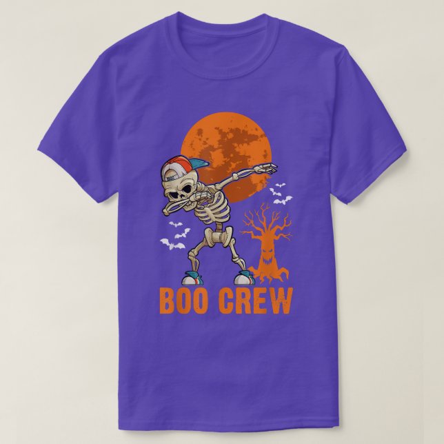 Camiseta Skeleton Dabbing, Halloween, Luna Naranja, equipo  (Diseño del anverso)