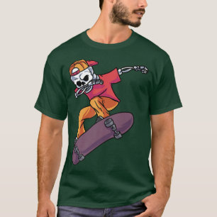 Camiseta Skeleton Dabbing Skeleton Skateboard Longboard Hal