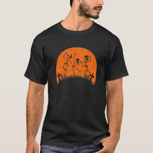 Camiseta Skeleton Dance Macabre Vintage Retro Sunset Hallow