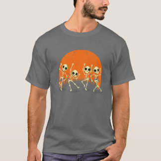 Camiseta Skeleton Dance Macabre Vintage Retro Sunset Hallow