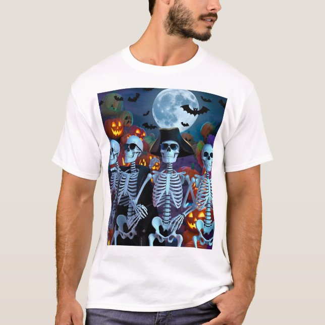 Camiseta Skeleton Dance-Off Halloween (Anverso)