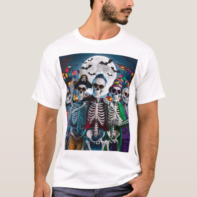 Camiseta Skeleton Dance-Off Halloween T-Shirt (Anverso)