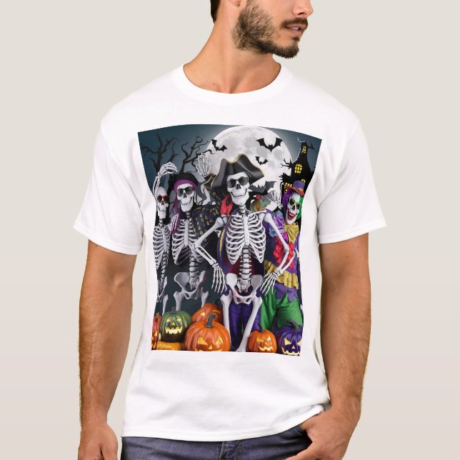Camiseta Skeleton Dance-Off Halloween T-Shirt (Anverso)