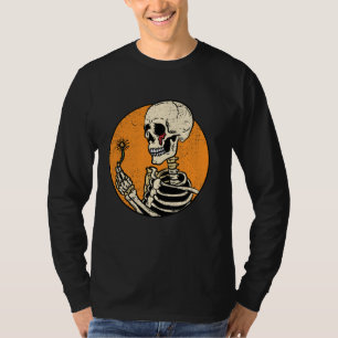 Camiseta Skeleton Dandelion Halloween Spooky Bones Skull Go