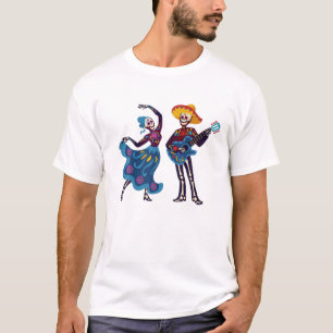 Camiseta Skeleton Danicing Sugar Skull Calavera Muertos Hal