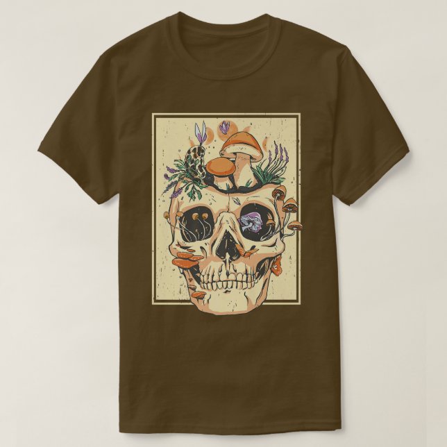 Camiseta Skeleton Dark Academia Natur Plants  (Diseño del anverso)