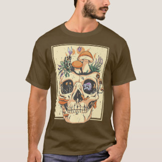 Camiseta Skeleton Dark Academia Natur Plants 