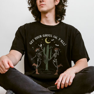 Camiseta Skeleton de baile de arranque Scooting Western Hal