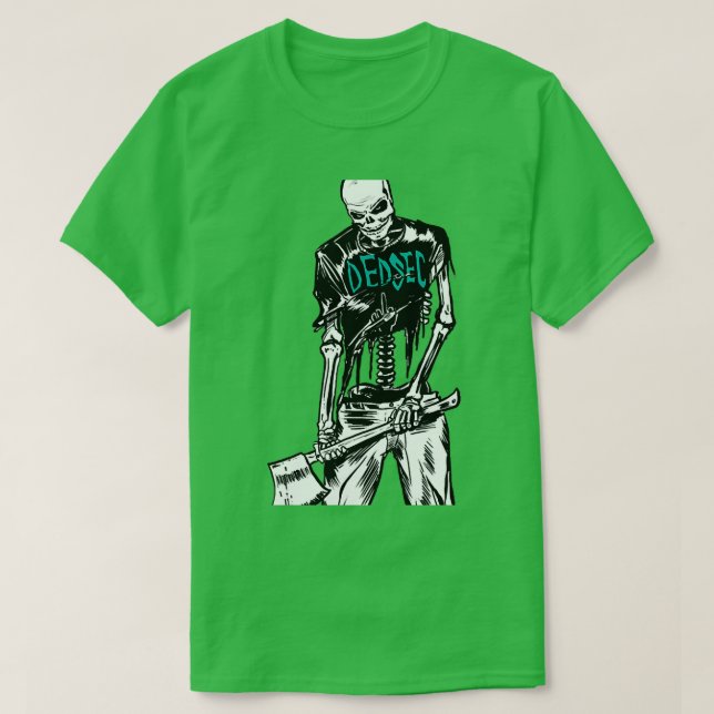 Camiseta Skeleton de Dedsec con hacha (Diseño del anverso)