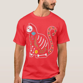 Camiseta Skeleton de gatos con azucar en el día del gato