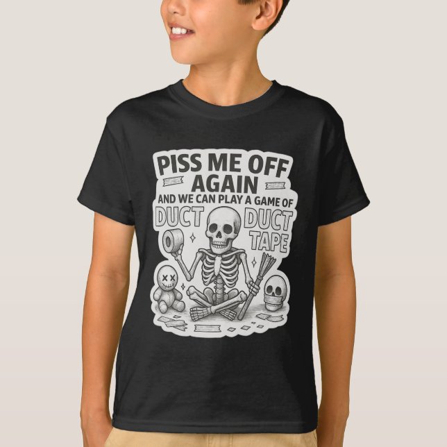 Camiseta Skeleton de la cinta Duct Graciosa Halloween sarcá (Anverso)