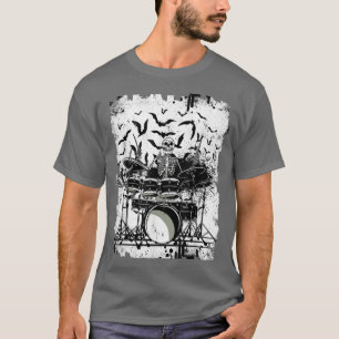 Camiseta Skeleton de los hombres tocando tambores tambores 
