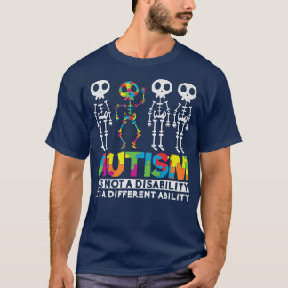 Camiseta Skeleton de sensibilización sobre autismo no es un